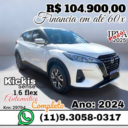 NISSAN KICKS 1.6 16V FLEXSTART SENSE XTRONIC NISSAN KICKS 1.6 16V FLEXSTART SENSE XTRONIC